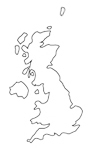 UK lakes map - UK outline simple