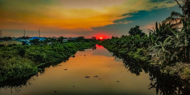 River at sunset